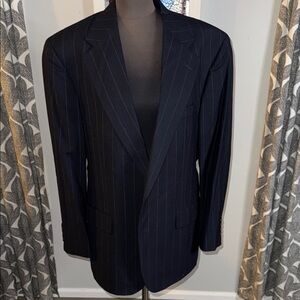 Polo University Club by Ralph Lauren Navy Pin Striped Wool Blazer